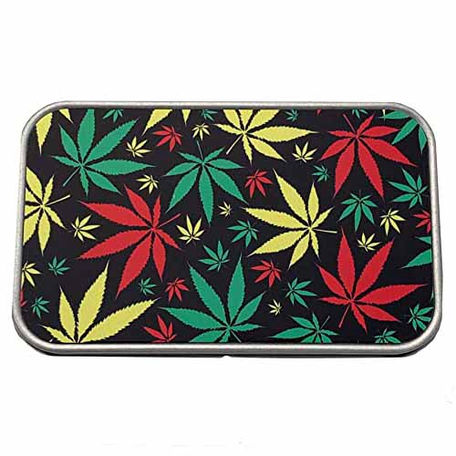 Marijuana Leaf Metal Tin Box Cannabis Tin Cans