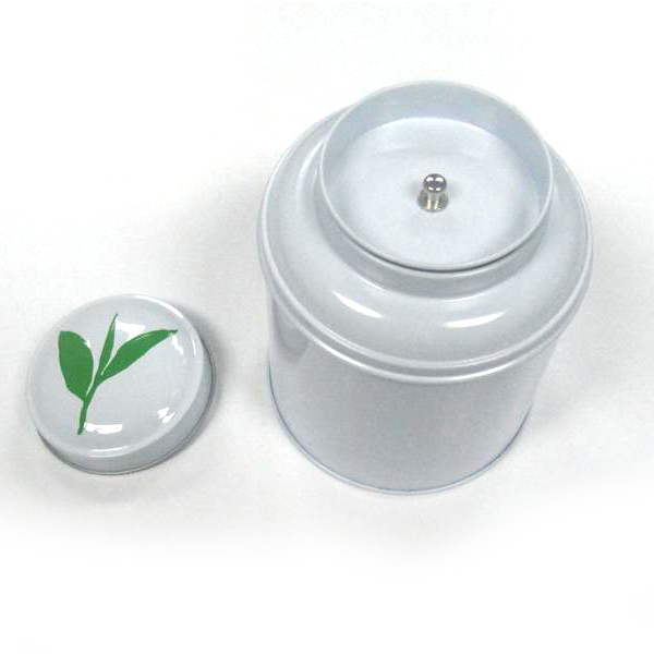 Round Stackable Double Cover Tea Tin Container Double Cover Tea Tin Container
