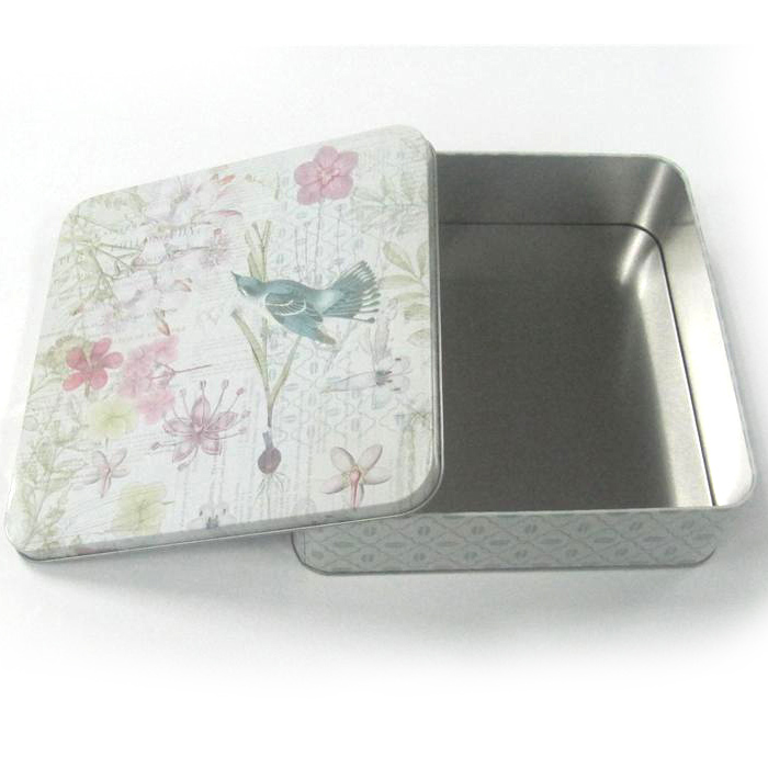 Square Metal Tea Tin Container Square Metal Tea Tin Container