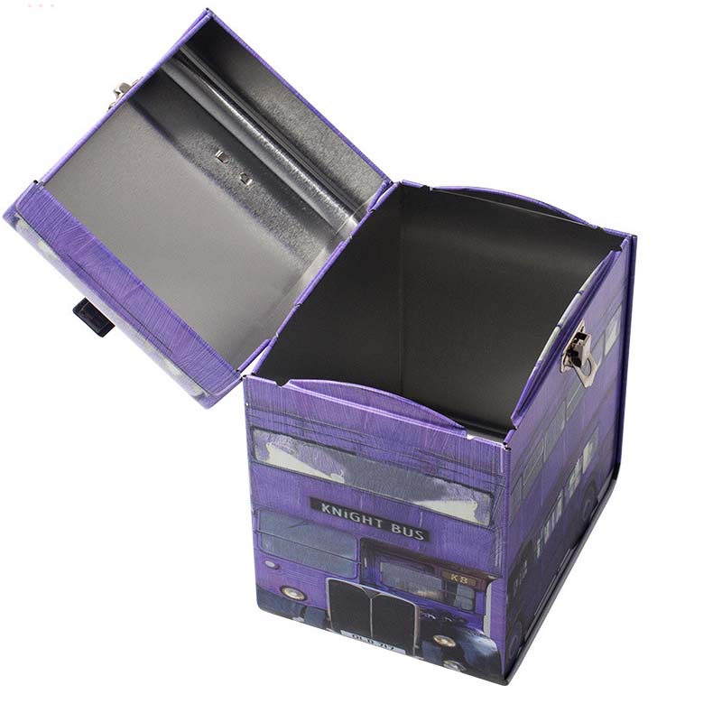 Cosmetic Storage Tin Box With Lock