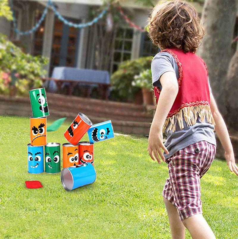 10 Pcs Carnival Bean Bag Tin Can For Kids Sandbag 10 Pcs Carnival Bean Bag Tin Can For Kids Sandbag