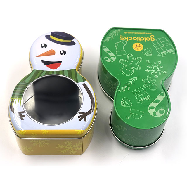 Snowman Shaped Tin Box