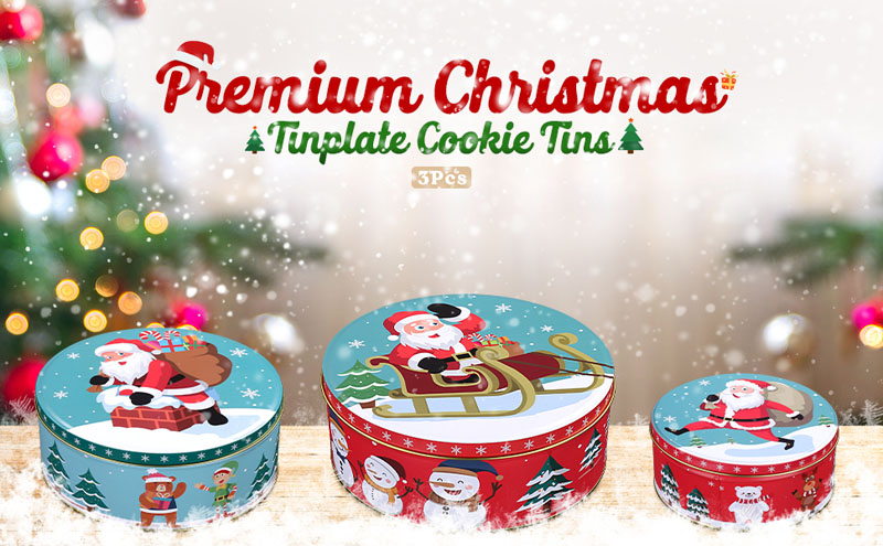 Christmas cookie tins gift tin can